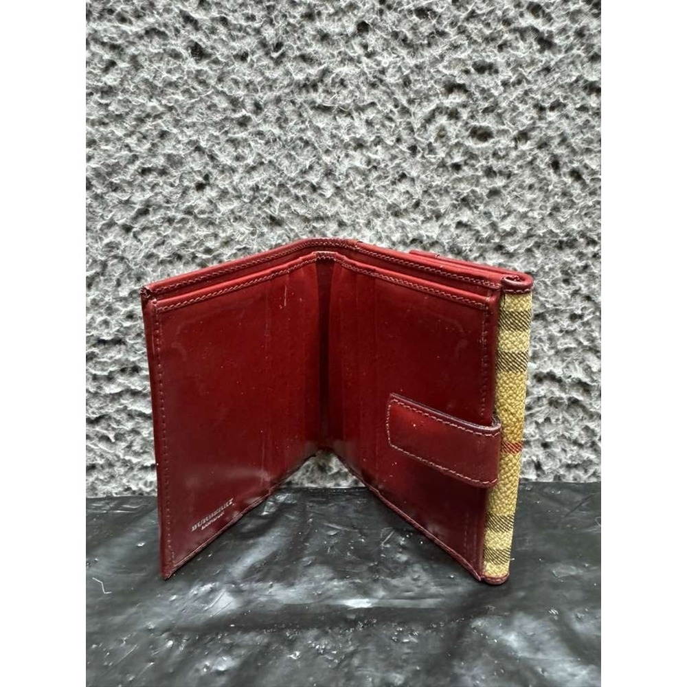 Vintage Burberry London Women's Nova Check Leather Trim‎ Bifold Wallet Beige - Picture 3 of 9